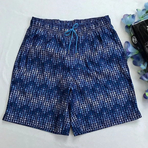 Lands' End NWOT Seahorse Volley Swim Trunk Men S (28-30) - Picture 2 of 12